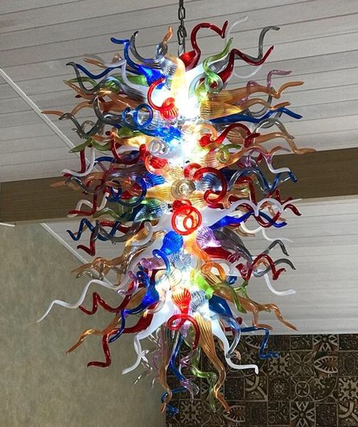 

colorful led home pendant light tiffany living room bedroom art decor 100% hand blown glass chandelier lighting