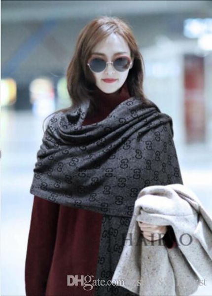 

2019 new scarf size 180 x70cm women's winter cashmere scarf warm and comfortable cotton scarf tweed shawl, Black;white