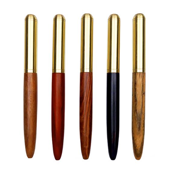 

14.4cm brass sandalwood fountain pen curved calligraphy art pens for office writing stationery ink pen nib 0.5-0.7mm 0.6-1.0mm