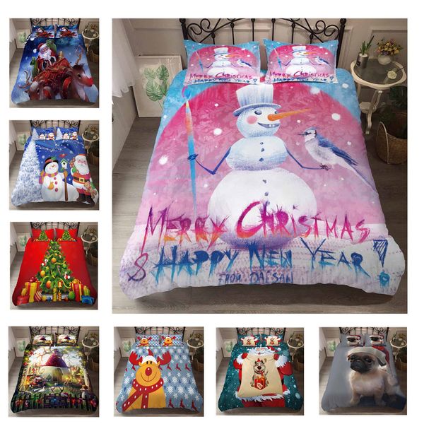 Christmas Bedding Sets Luxury Bed Linens Cartoon Snowman Duvet