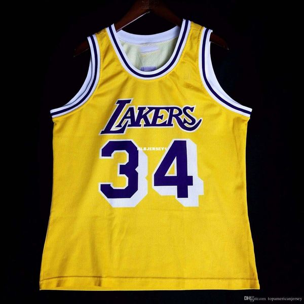 

100% stitched #34 shaquille o'neal champion wholesale jersey yellow mens vest size xs-6xl basketball jerseys ncaa, Black;blue