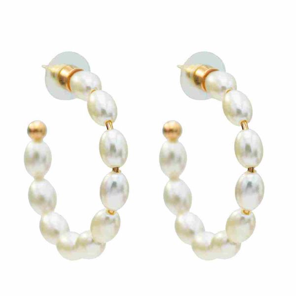 

fashion round pearl auricle ear cuff stud earring for woman, Silver