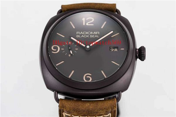 

VS Top Pam505 Pam00505 Часы Спортивные Часы швейцарские P.9000 автоматические механические 28800 VPH DCL черный титановый корпус Luminiscents телячьей ремень