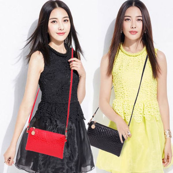 

fashion womens solid bag tote cosmetic bags messenger envelope bags clutch female pu cases