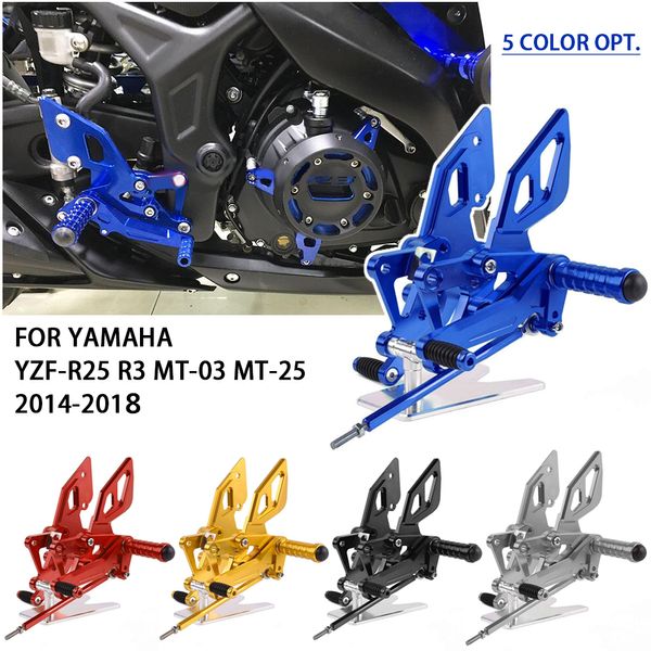 

for yamaha yzf r25 r3 mt-03 mt-25 2014 2015 2016 2017 2018 adjustable rearsets rear set foot pegs footrest mt 03 mt 25 mt03 mt25