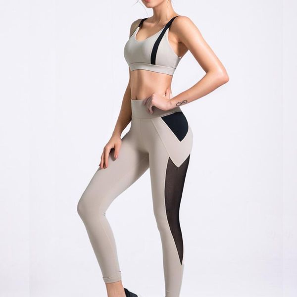 

yoga outfits women set sports bra strap elastic high waist tight seamless pants push up gym leggings womens sportswear, White;red