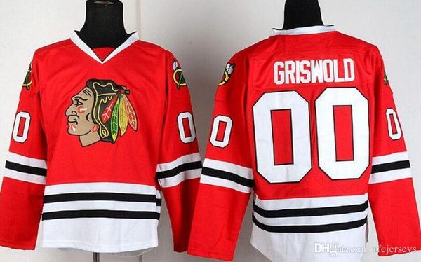 

men chicago blackhawks 00 clark griswold jersey ccm vintage white red black hockey jersey size s-xxxl stitched like