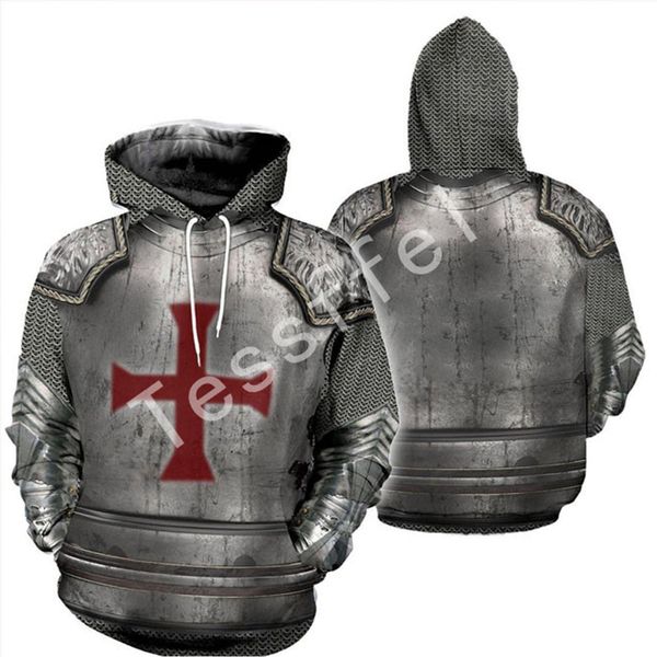 

tessffel cavalier knigh new fashion harajuku christian 3d printed hoodie/sweatshirt/jacket/shirts mens womens hiphop style-1, Black