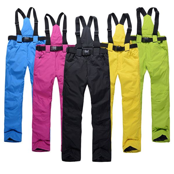 

new outdoor sports women ski pants suspenders men windproof waterproof warm colorful winter snow snowboard trousers