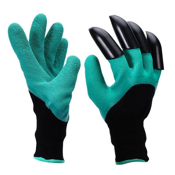

1 pair new gardening gloves for garden digging planting with 4 abs plastic claws garden working accessories selling new