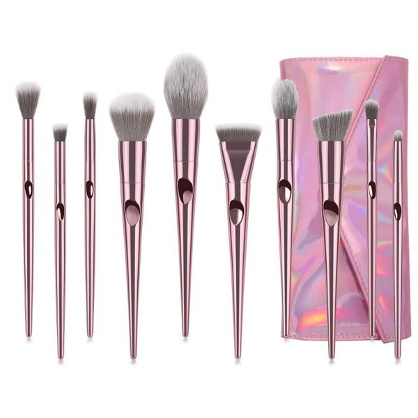 

10 pcs makeup brushes professional cosmetic brush set powder foundation eyeshadow cosmetic brushes storage bag