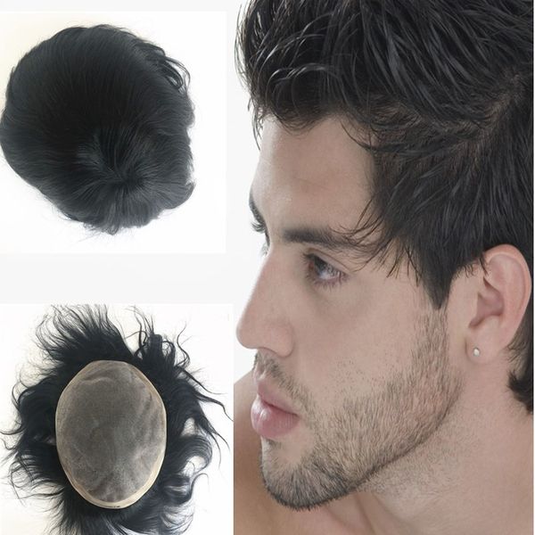 2019 Fine Mono Mens Toupee With Baby Hair Mono Lace With Npu