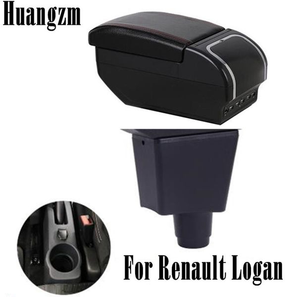 

for logan central store content storage box double layer armrest box with ashtray cup holder accessories russian version