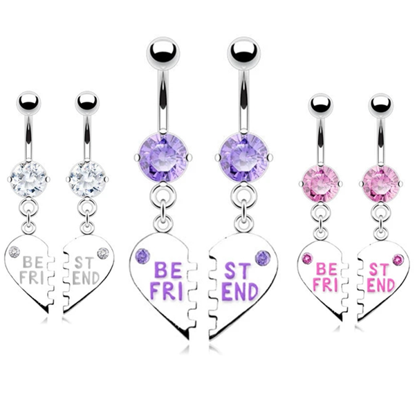 

friend belly button piercing ring 14gsurgical steel fashion friend belly piercing ring navel dangle gift, Slivery;golden