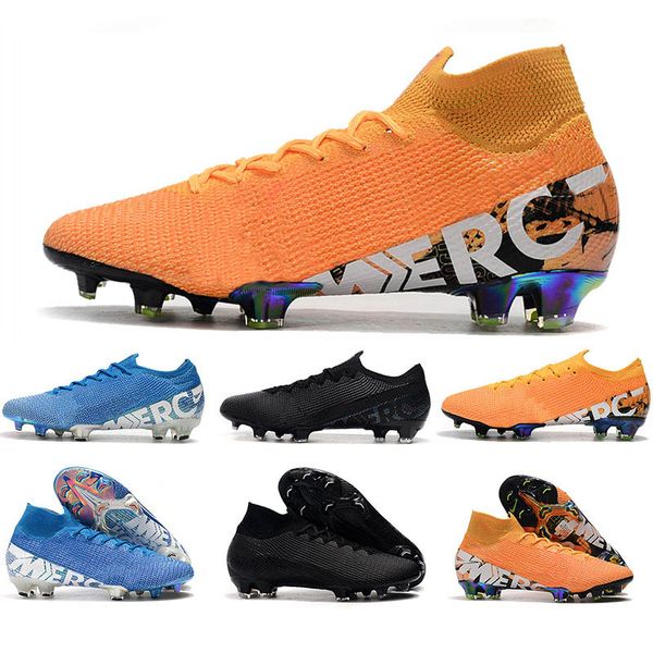 

mercurial superfly 13 cr7 nonslip soccer shoes mens trainers orange cristiano ronaldo fg tf high low world cup football sneakers size 39-45, White;red