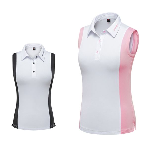 

summer womens t-shirt sleeveless 2019 golf clothing polo shirt slim comfortable simple vest outdoor sports clothes, Black;blue