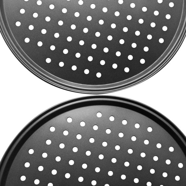 

carbon steel non-stick pizza baking pan mesh tray plate bakeware baking tool
