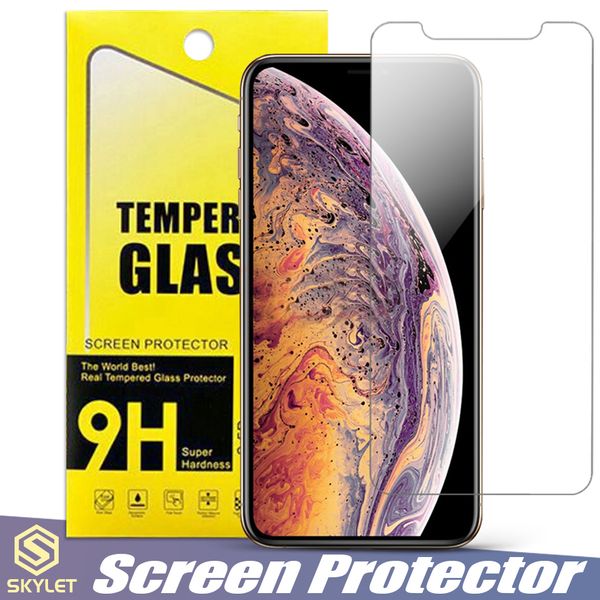 Protezione dello schermo per Moto E7 Plus Alcatel 3L / 2021 Huawei Mate 40 Lite iPhone 13 XS MAX Vetro temperato per Galaxy S7 A8 2018 J3 J7 LG K30 in scatola