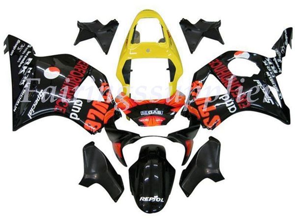 

новый (литье под давлением) abs обтекатель комплекты подходят для honda cbr954rr (2002 2003) cbr954rr 02 03 обтекатели набор черный желтый о
