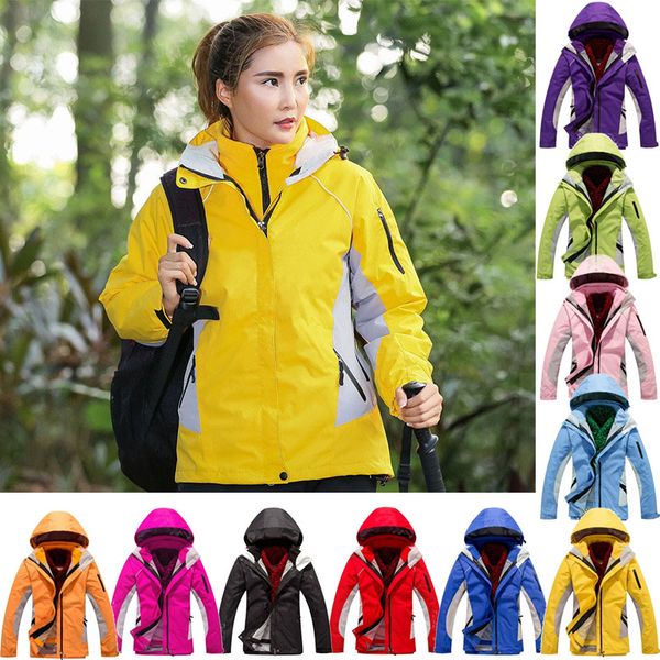 

outdoor sports fishing jackets warm wind winter woman ski mountaineering camping hiking piece suit jacket skiing jackets, Camo;black