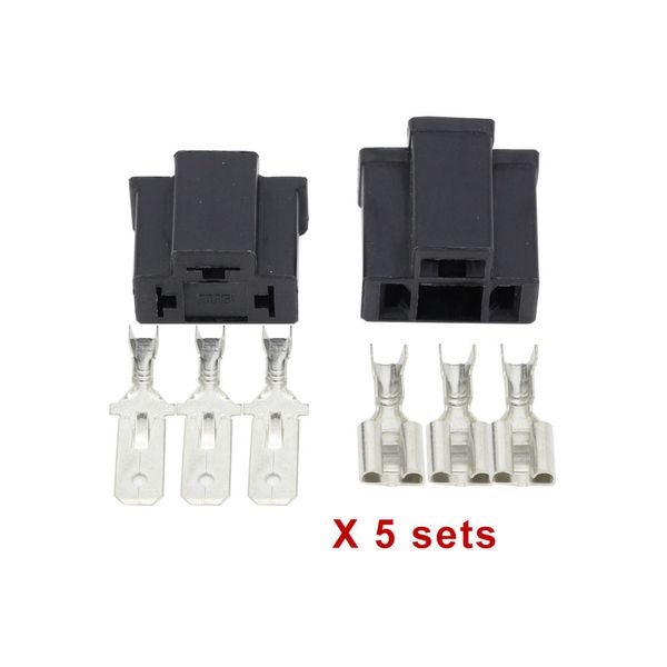 5 Define PA66 H4 3 Pin Unsealed cabo da lâmpada conector Car conector elétrico Automotive plug Titular soquete DJ7033-7.8-11 / 21