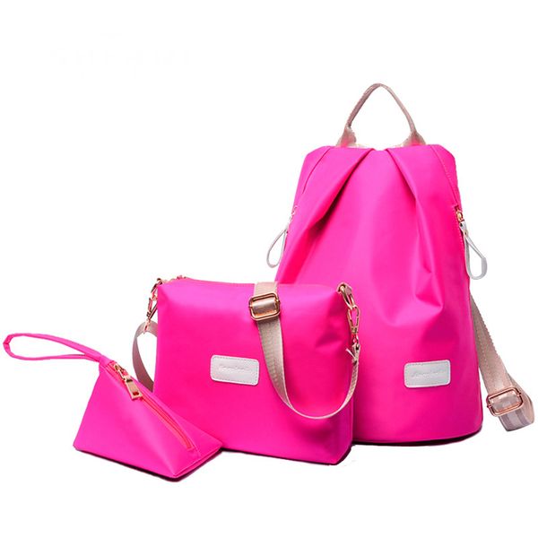 

new arrival korean girls waterproof nylon shoulder bag casual oxford women 3 set shoulder bag clutch bags handbags messenge