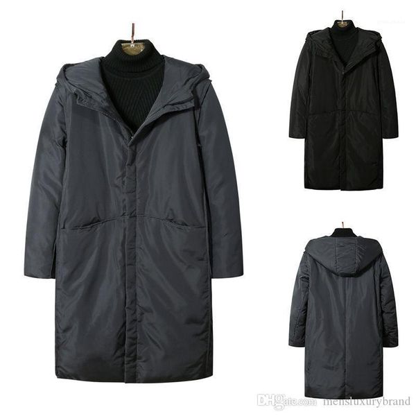 

designer mens simple down fashion warm down jackets with zipper coats solid color mens down jackets hooded, Black