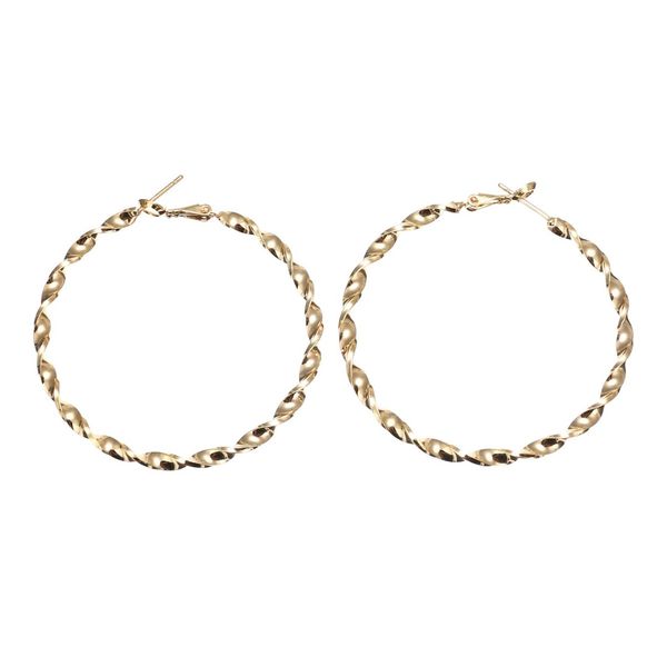

classic round black gold twisted jewelry earring for women punk rock large circle hoop earring shellhard trendy piercing jewelry, Golden