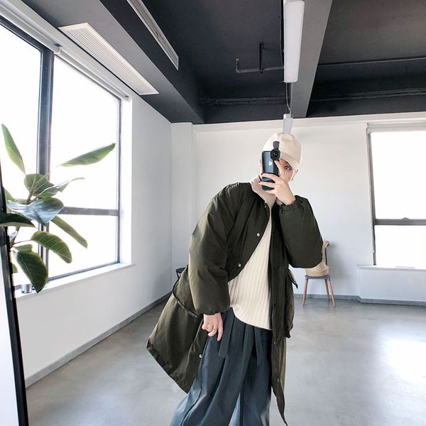 

women oversize winter coat vintage ladies turn down collar cotton padded coat female single breasted oversize down jack, Black