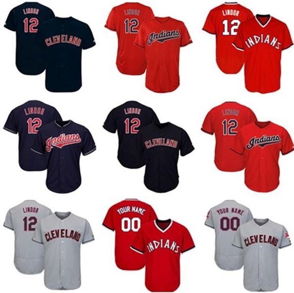 

custom cleveland baseball jersey mens jersey indians francisco lindor trevor bauer jason kipnis corey kluber jose ramirez knit, Black