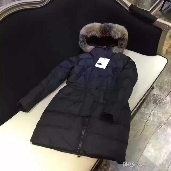 

Winter m brand collection long women 039 oft down jacket european tailoring a collar of 100 natural raccoon fur coat hooded parka 2 co, Black