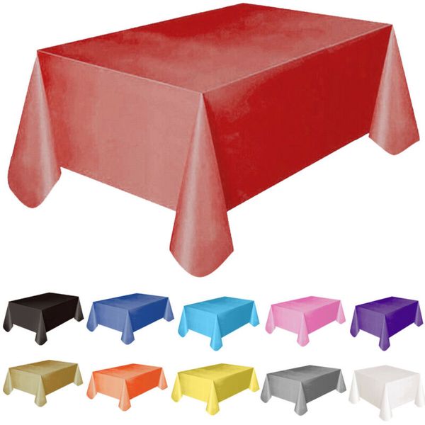 

137x138cm plastic tablecloth table cloth cover party wedding catering events tableware table skirt decoration 11 colours