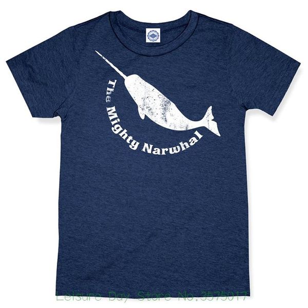 

cotton casual men t shirts men hank player 'mighty narwhal' men's t-shirt, White;black