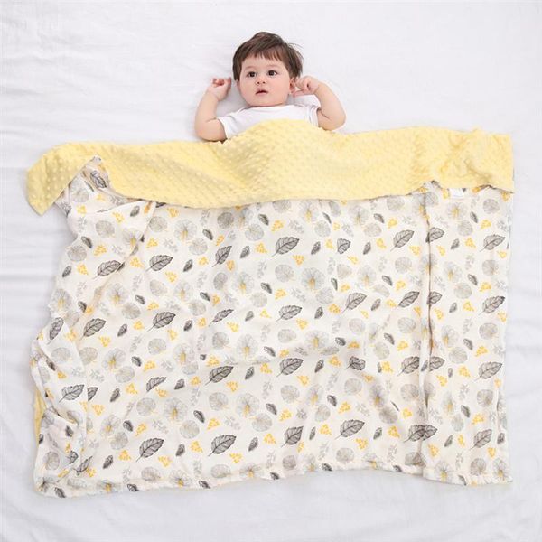 

1pc comfortable soft blanket kids blanket cartoon pattern air condition quilt for home bedroom babies lawn leaf pattern
