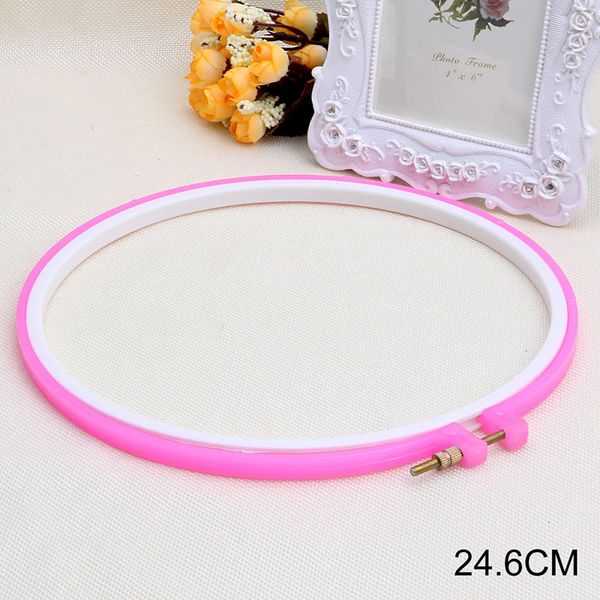 

plastic cross stitch machine embroidery hoop ring sewing tool 24.6cm q6pe, Black