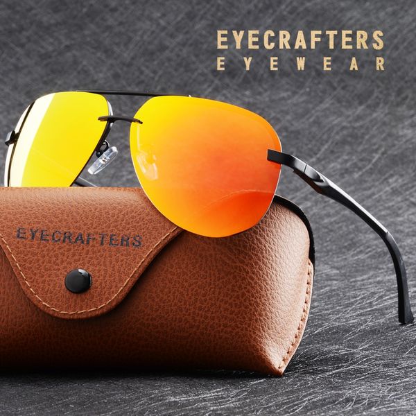 

men vintage aluminum hd polarized sunglasses classic brand pilot sun glasses red coating lens driving shades for men/wome, White;black