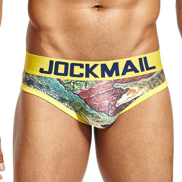 

jockmail mens nylon briefs low rise underpants cartoon printed boxer briefs underwear male panties lingerie herren slips unterwÃ¤sche, Black;white