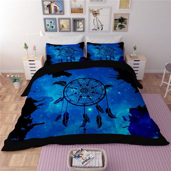 

llancl cartoon dream catcher printed quilt/duvet/comforter cover bedroom 3pcs polyester fiber christmas gift duvet cover