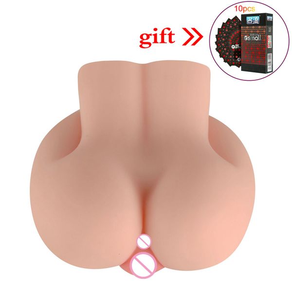 Big Ass Maschio Masturbatore Coppa Mini Entità Silicone Maschio Stampo Doppio Foro Yin Giocattoli Adulti Del Sesso Realistico Vagina Anale Bambola Figa Y191011