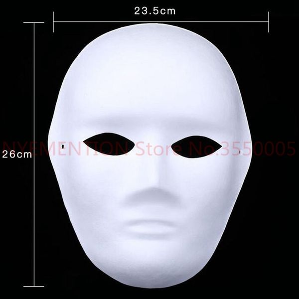 

200pcs diy hand-painted pulp plaster covered paper blank mask female male masks with bungee cord party costume