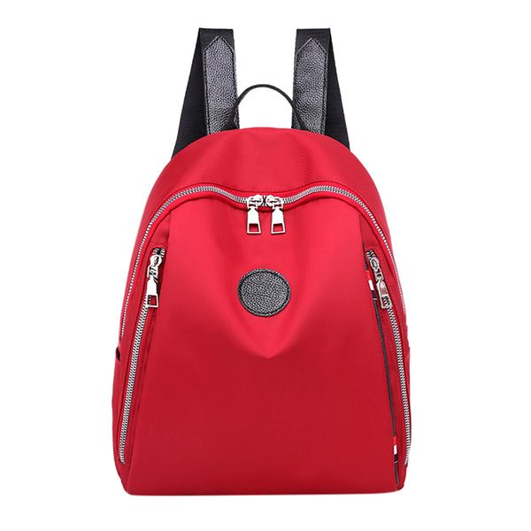 

simple pure color backpack oxford zipper fashion women's large capacity outdoor backpack sport travel bags for elegant design #a