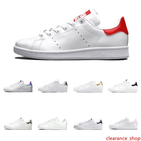 

2020 smith men women sneakers triple green black white navy red green rainbow stan mens casual shoe fashion leather shoes