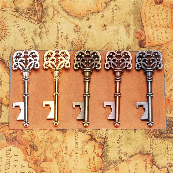 

Vintage Key Bottle Opener Antique Key Metal Beer Opener Bronze Skeleton Keychain Bottle Openers Wedding Favor Sweater Chain Pendant DHL