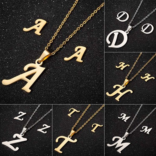 

personalized minimalist gold rose gold silver color 26 a-z letter name initial necklaces for women long big letter pendant necklace