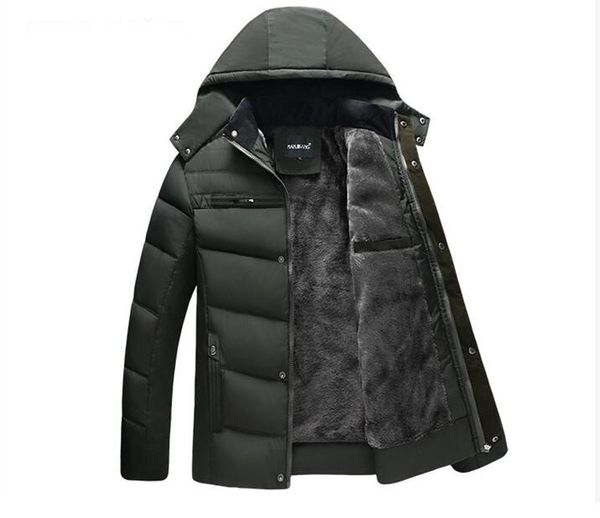 

parka men coats 2019 winter jacket men thicken hooded waterproof outwear warm coat fathers' clothing casual men's overcoat, Tan;black