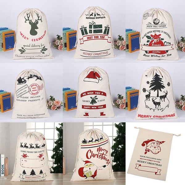 

christmas gift bags large organic heavy canvas bag santa sack drawstring bag with reindeers santa claus sack bags for kids 10styles
