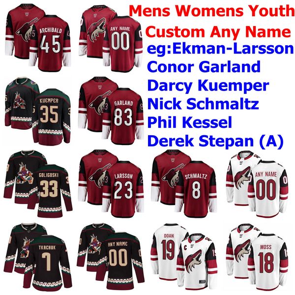 

arizona coyotes jerseys womens oliver ekman-larsson jersey conor garland darcy kuemper phil kessel schmaltz hockey jerseys custom stitched, Black;red