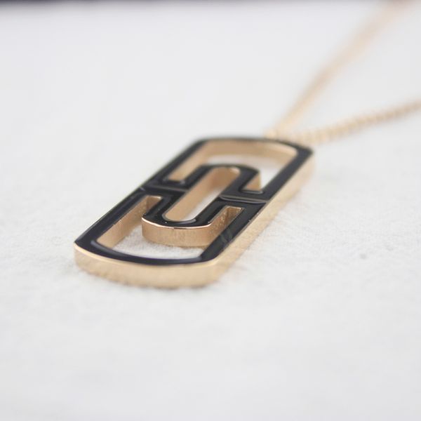 

hollow 14k golden parentesi necklace women charms enamel long sweater chain fine jewelry on sale, Silver