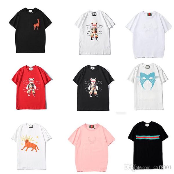 

тенниска мужчины моды calssic дизайнер бренда одежды короткий рукав черный белый женщин роскошь тенниску письмо печати вскользь верхние част, White;black