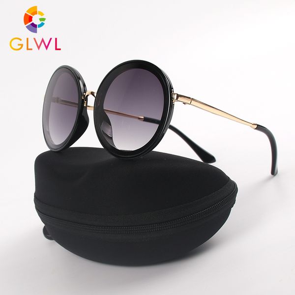 

sunglasses with box women's sun glasses vintage round frames eyewear for ladies eyeglass case brand 2020 driver's shades oculos, White;black